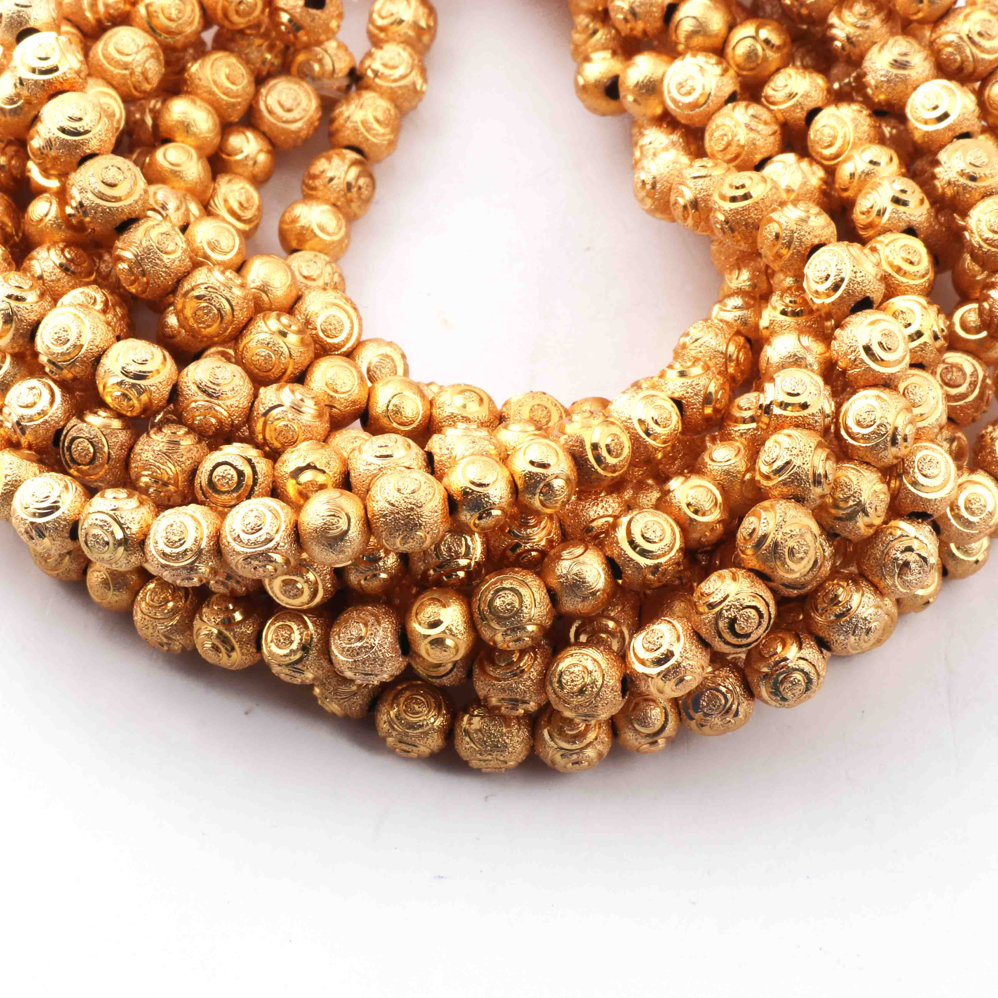 5 Strands Gold Plated Designer Copper Ball Beads, Casting Copper Beads, Jewelry  Making Supplies 6mm 8 inches GPC583